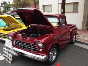 Maroon 1956 Chevrolet 3100 Step-side Pickup Truck